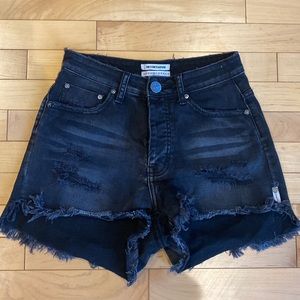 One X One Teaspoon Black Distressed Cut Offs